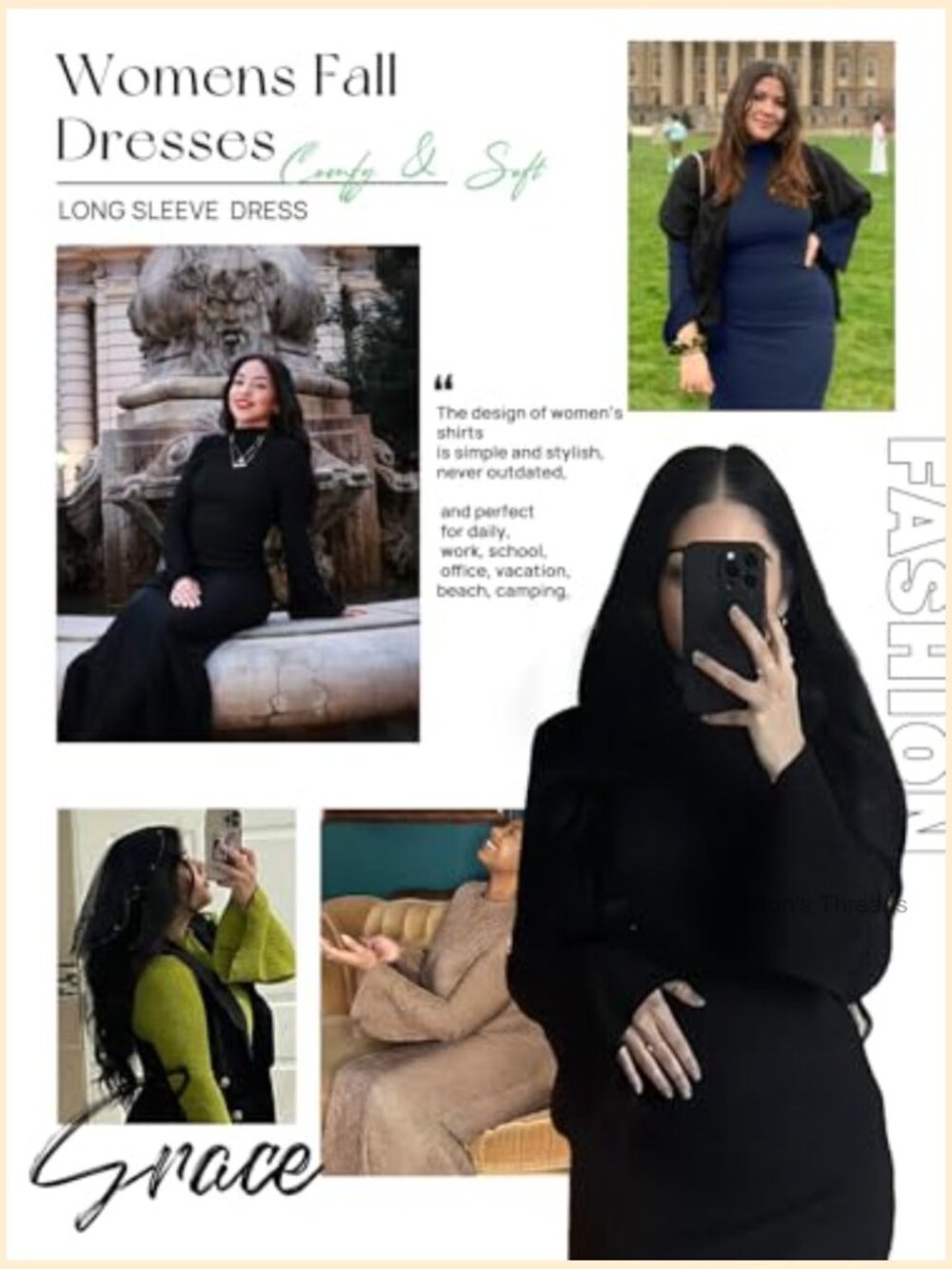 Maxi Dress with Flare Sleeves Mermaid Hem Boho - Picture 6 of 7
